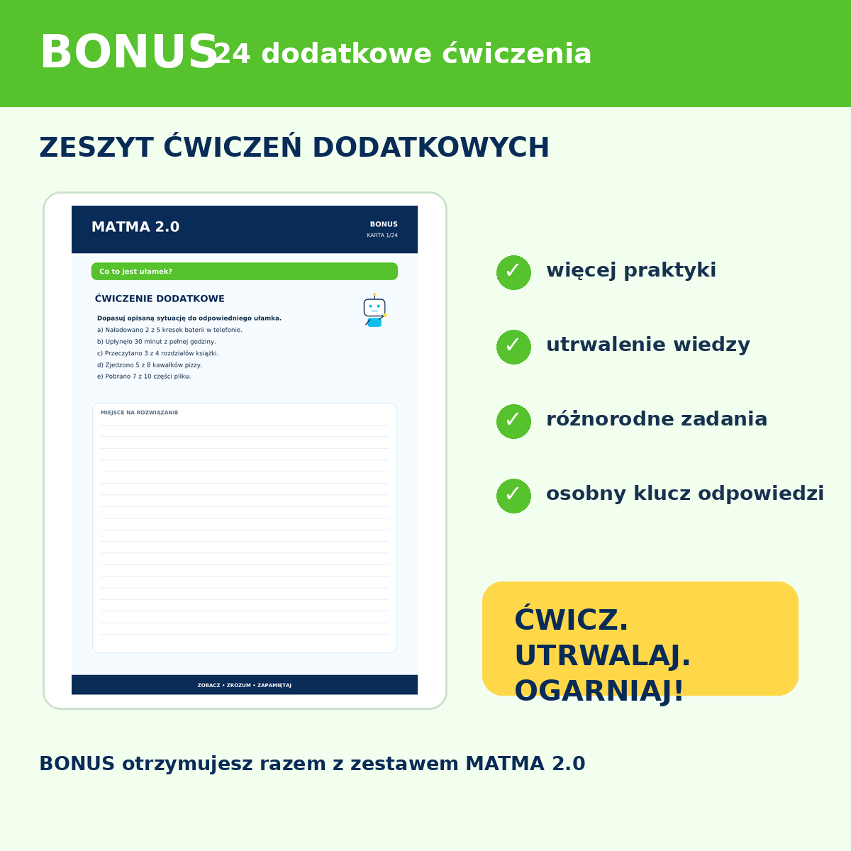 MATMA 2.0 – Klasa 4 | 24 karty pracy + BONUS