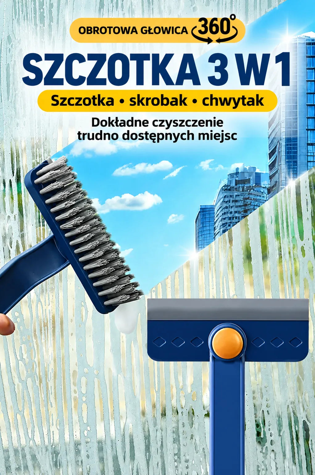 RELYA™ Szczotka 360° 3w1 do Fug, Szczelin i Trudno Dostępnych Miejsc