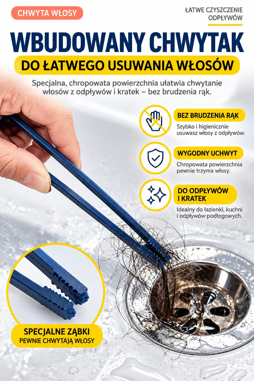 RELYA™ Szczotka 360° 3w1 do Fug, Szczelin i Trudno Dostępnych Miejsc